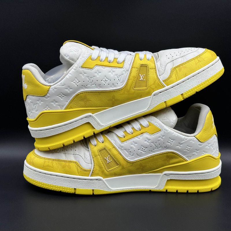 Louis Vuitton Louis Vuitton Yellow and White Trainer Sneakers 0079 Size US 9.5 / EU 42-43 - 8 Thumbnail