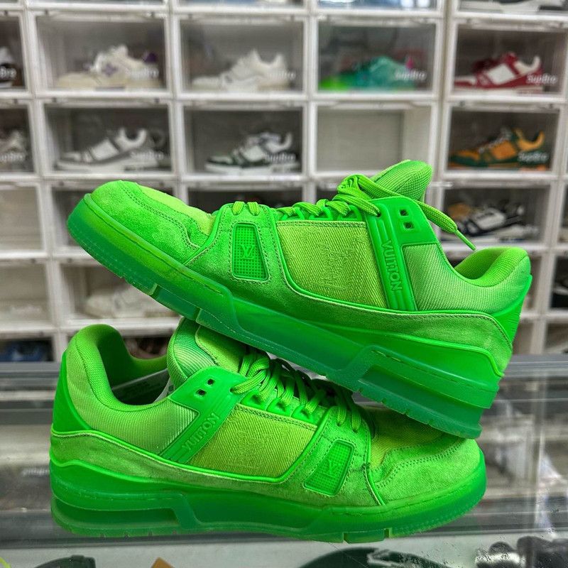 Louis Vuitton Louis Vuitton Trainer Fashion Sneakers in Green 0079 Size US 9.5 / EU 42-43 - 7 Thumbnail