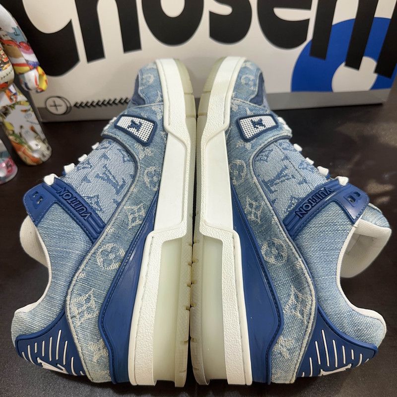 Louis Vuitton Louis Vuitton Blue Denim Low-Top Trainers for Men 0079 Size US 8 / EU 41 - 8 Thumbnail