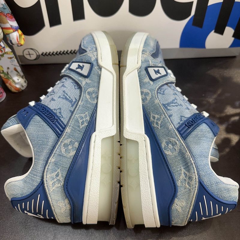 Louis Vuitton Louis Vuitton Blue Denim Low-Top Trainers for Men 0079 Size US 8 / EU 41 - 7 Thumbnail