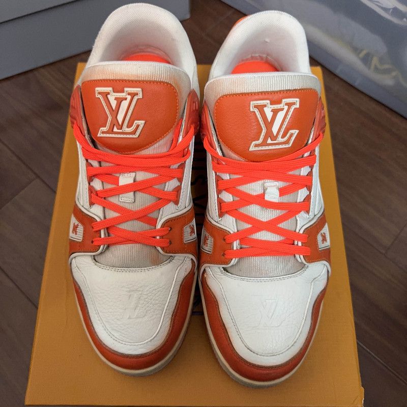 Louis Vuitton Louis Vuitton Trainer Fashion Sneakers in Orange 0079 Size US 9.5 / EU 42-43 - 2 Thumbnail