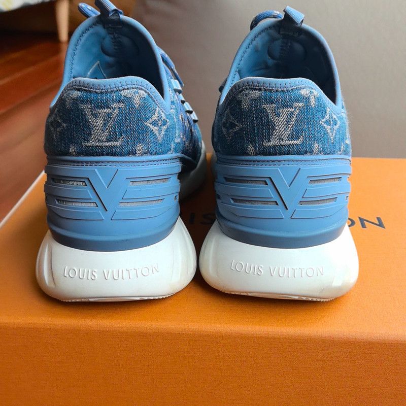 Louis Vuitton Louis Vuitton Fastlane Denim Sneakers in Navy Blue 0079 Size US 9.5 / EU 42-43 - 3 Thumbnail
