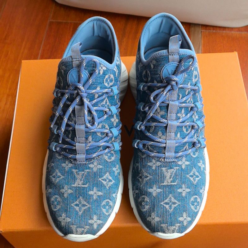 Louis Vuitton Louis Vuitton Fastlane Denim Sneakers in Navy Blue 0079 Size US 9.5 / EU 42-43 - 2 Thumbnail