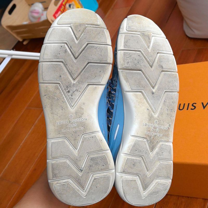 Louis Vuitton Louis Vuitton Fastlane Denim Sneakers in Navy Blue 0079 Size US 9.5 / EU 42-43 - 4 Thumbnail