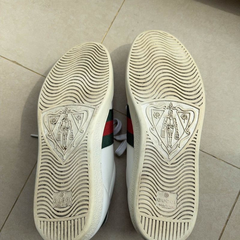 Gucci Gucci Ace Leather Fashion Sneakers for Men 0079 Size US 9.5 / EU 42-43 - 4 Thumbnail