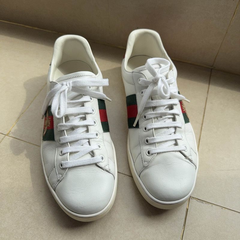 Gucci Gucci Ace Leather Fashion Sneakers for Men 0079 Size US 9.5 / EU 42-43 - 2 Thumbnail