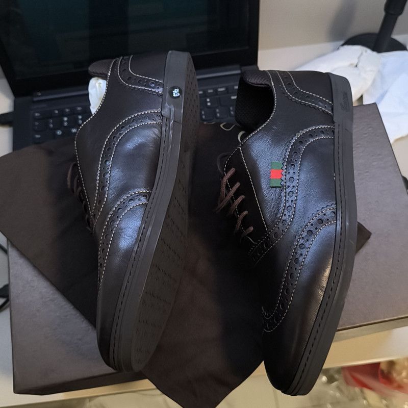 Gucci Gucci Casual Black Low-Top Leather Shoes 0079 Size US 8.5 / EU 41-42 - 10 Thumbnail