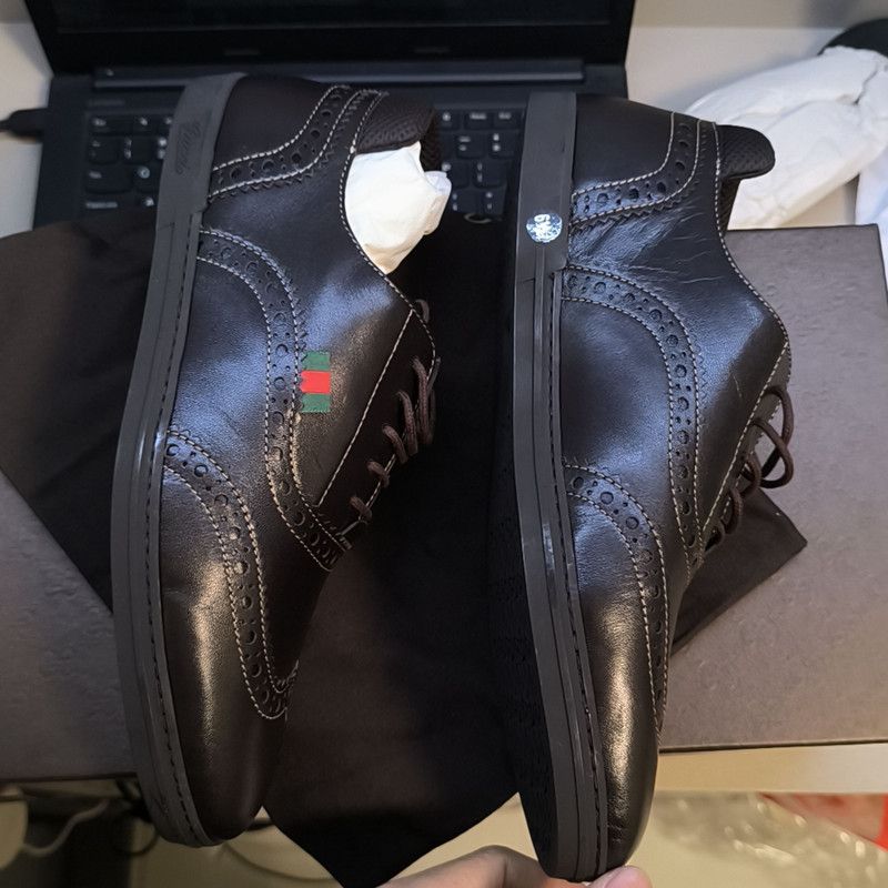 Gucci Gucci Casual Black Low-Top Leather Shoes 0079 Size US 8.5 / EU 41-42 - 9 Thumbnail