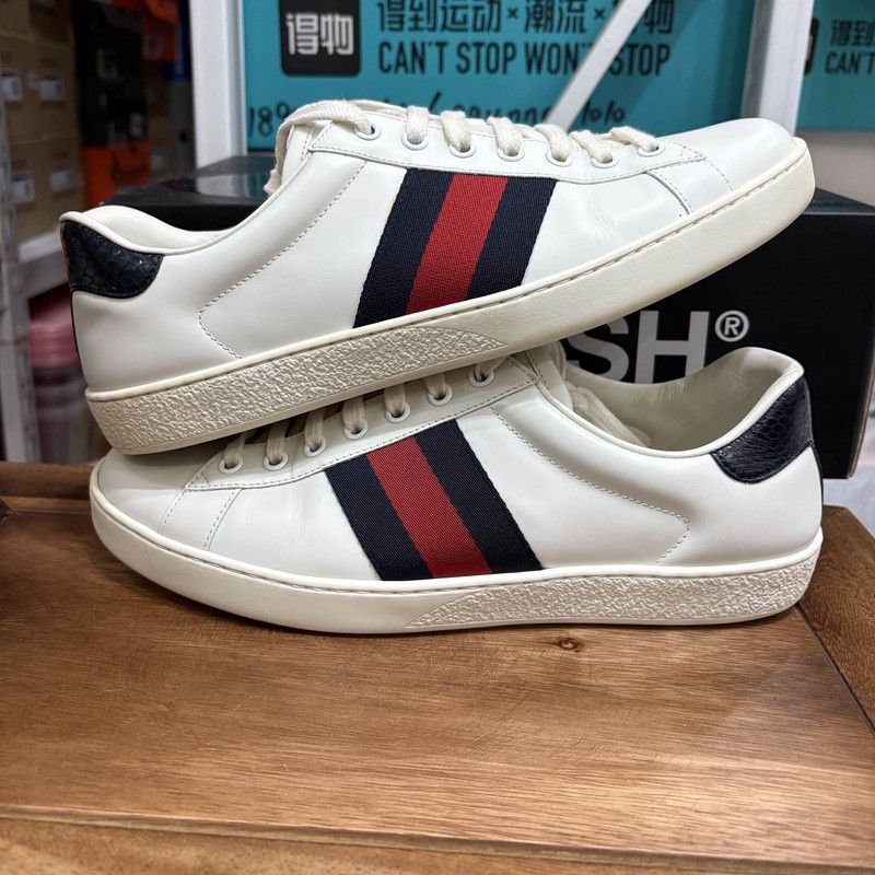 Gucci Gucci White Ace Low-Top Sneakers for Men 0079 Size US 8 / EU 41 - 8 Thumbnail