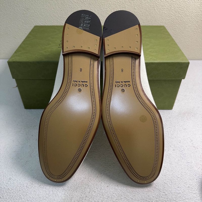 Gucci Gucci Jordaan Canvas Slip-On Loafers for Men 0079 Size US 8.5 / EU 41-42 - 4 Thumbnail