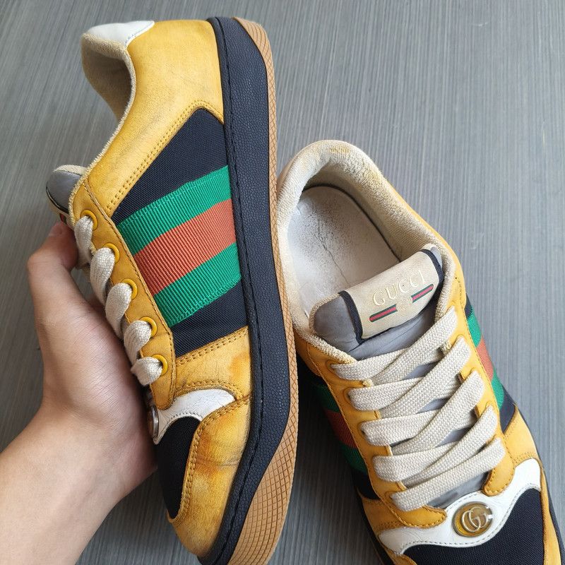 Gucci Gucci Screener Suede Sneakers in Yellow 0079 Size US 8 / EU 41 - 6 Thumbnail