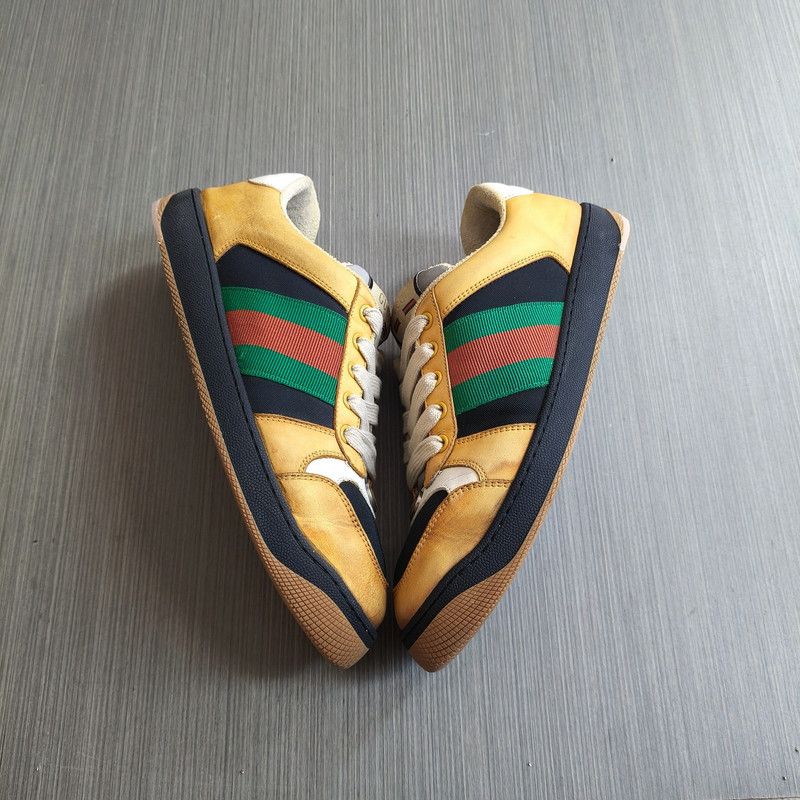 Gucci Gucci Screener Suede Sneakers in Yellow 0079 Size US 8 / EU 41 - 10 Thumbnail