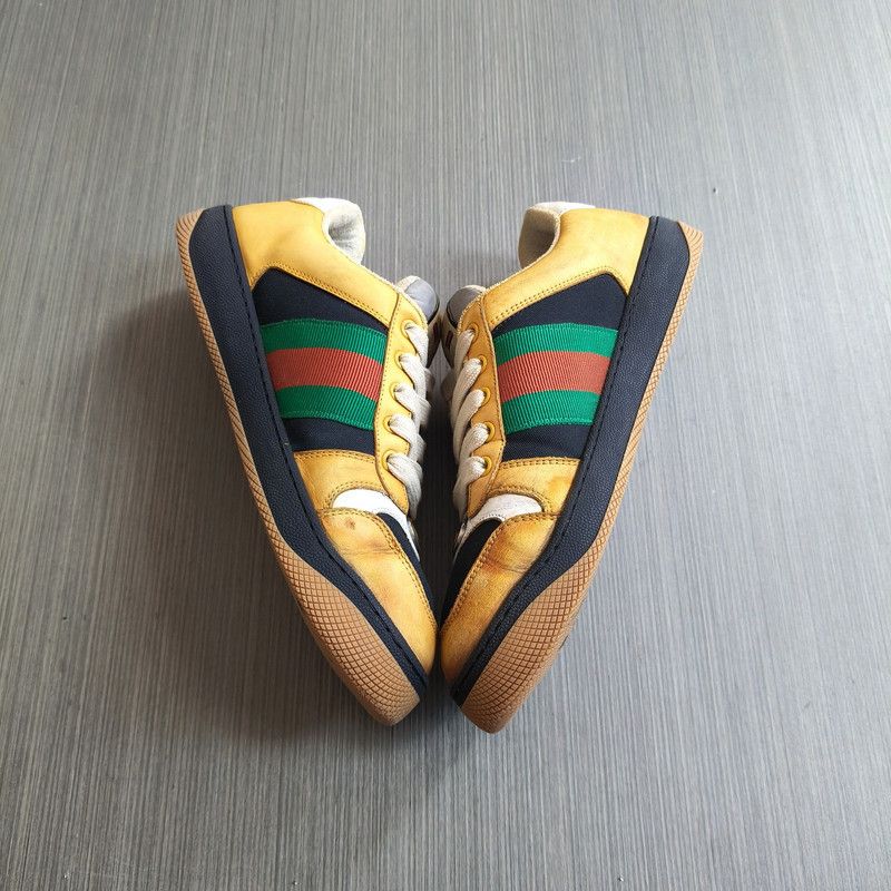 Gucci Gucci Screener Suede Sneakers in Yellow 0079 Size US 8 / EU 41 - 9 Thumbnail