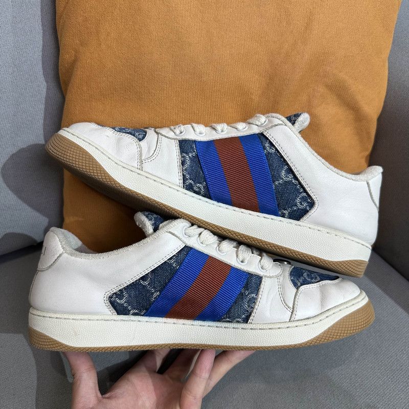 Gucci Gucci Screener Denim Fashion Sneakers for Men 0079 Size US 8 / EU 41 - 8 Thumbnail
