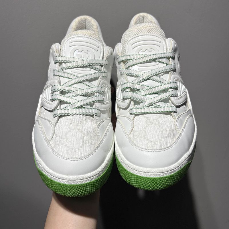 Gucci Gucci Low Top Green and White Sneakers 0079 Size US 6.5 / EU 39-40 - 2 Thumbnail
