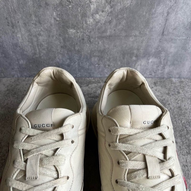 Gucci Gucci Rhyton Leather Dad Sneakers with Lip Print 0079 Size US 8 / EU 41 - 8 Thumbnail