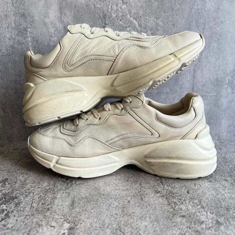 Gucci Gucci Rhyton Leather Dad Sneakers with Lip Print 0079 Size US 8 / EU 41 - 6 Thumbnail