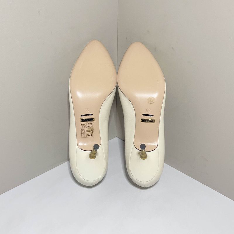 Gucci Gucci White Pointed Toe High Heels 0079 Size US 5 / EU 37 - 4 Thumbnail
