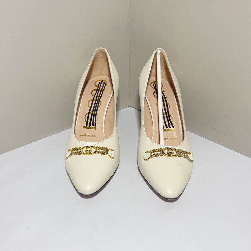 Gucci Gucci White Pointed Toe High Heels 0079 Size US 5 / EU 37 - 2 Thumbnail