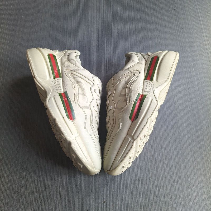 Gucci Gucci Rhyton Logo Dad Sneakers in Ivory 0079 Size US 8.5 / EU 41-42 - 10 Thumbnail