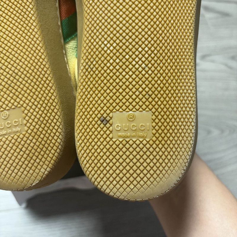 Gucci Gucci G74 Web Leather Low Top Sneakers 0079 Size US 8.5 / EU 41-42 - 7 Thumbnail