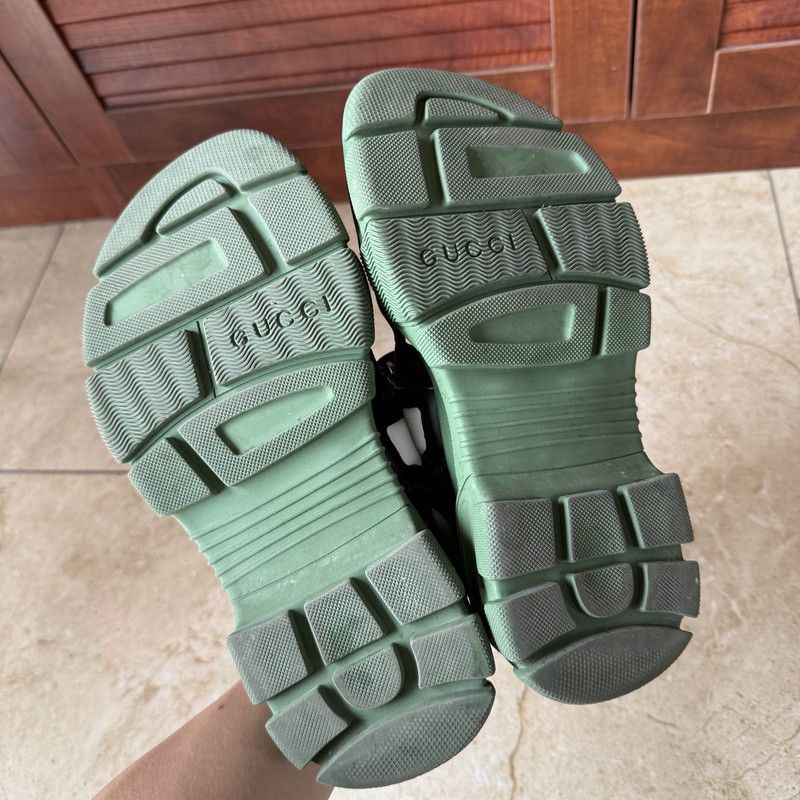 Gucci Gucci Men's Green Leather Open-Toe Sandals 0079 Size US 7.5 / EU 40-41 - 4 Thumbnail
