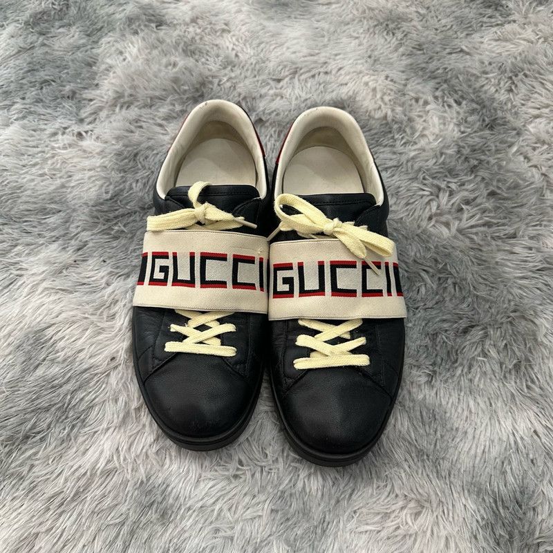 Gucci Gucci Ace Leather Stripe Low-Top Sneakers 0079 Size US 9 / EU 42 - 2 Thumbnail
