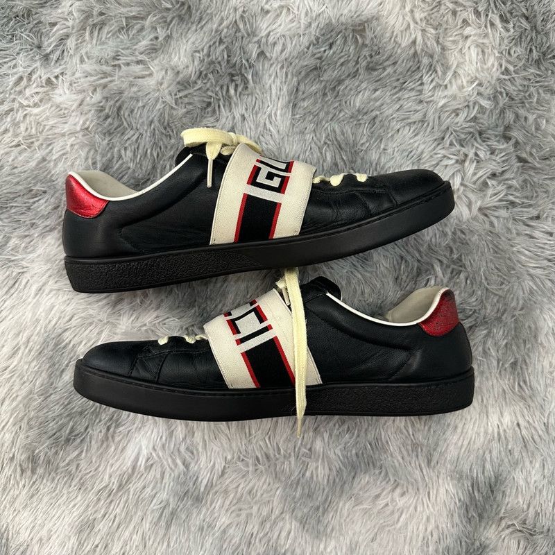Gucci Gucci Ace Leather Stripe Low-Top Sneakers 0079 Size US 9 / EU 42 - 7 Thumbnail