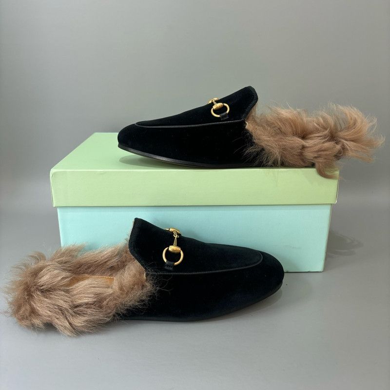 Gucci Gucci Fur Lined Black Slip-On Mules 0079 Size US 6 / EU 39 - 9 Thumbnail
