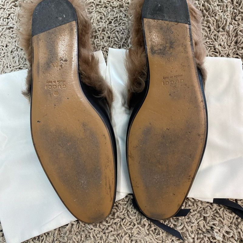 Gucci Gucci Black Lambskin Slip-On Mules 0079 Size US 9 / EU 42 - 10 Thumbnail
