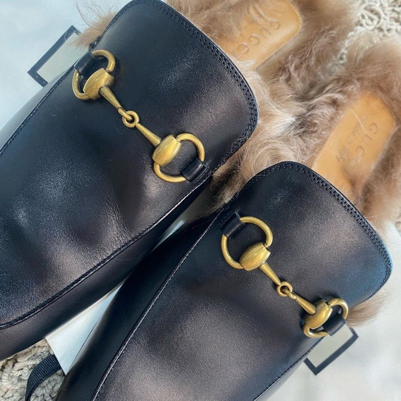Gucci Gucci Black Lambskin Slip-On Mules 0079 Size US 9 / EU 42 - 9 Thumbnail