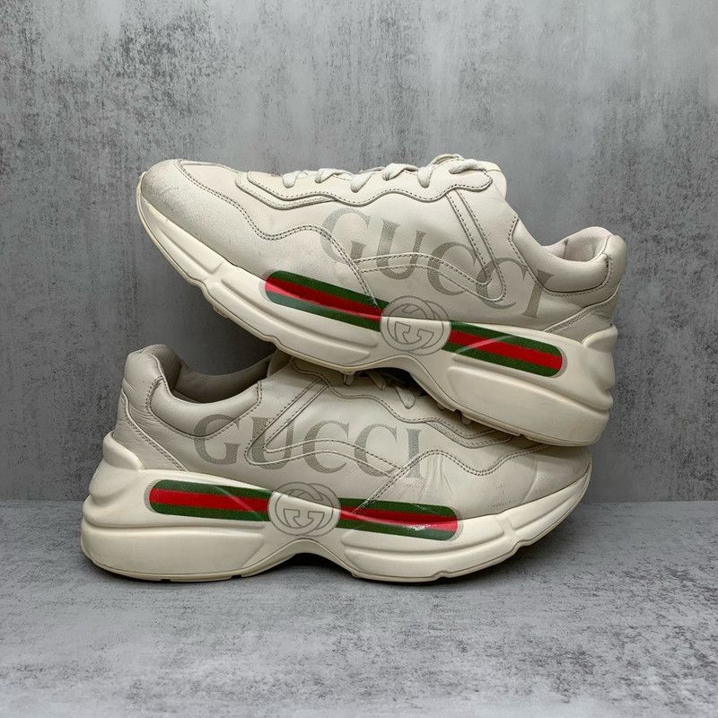 Gucci Gucci Rhyton Logo Low-Top Dad Sneakers 0079 Size US 8 / EU 41 - 2 Thumbnail