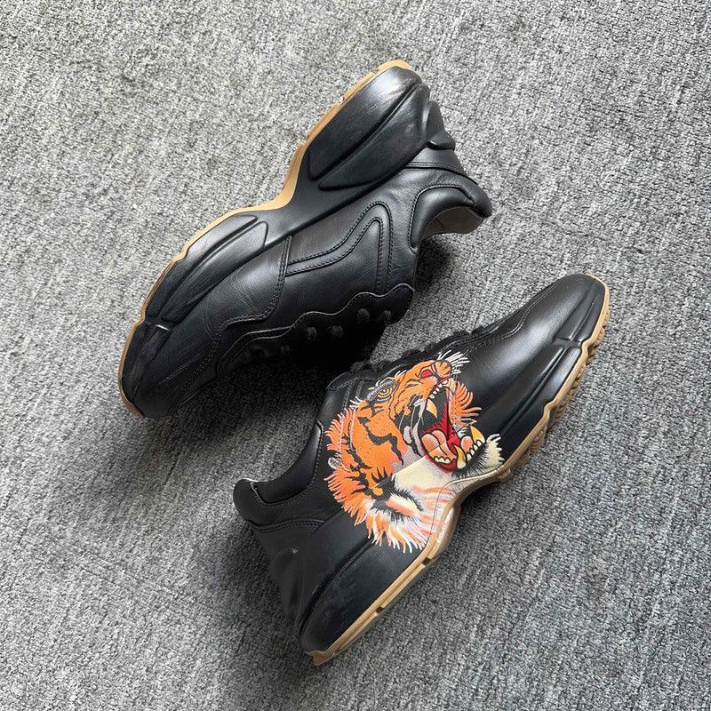 Gucci Gucci Rhyton Tiger Print Black Sneakers 0079 Size US 8 / EU 41 - 7 Thumbnail