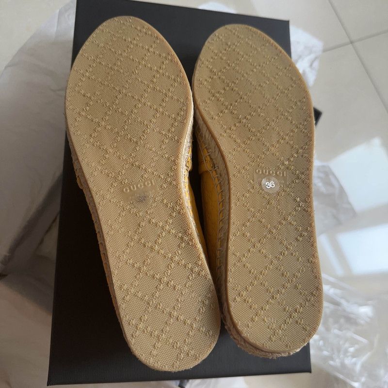 Gucci Gucci Microguccissima Leather Espadrilles in Yellow 0079 Size US 6 / EU 39 - 4 Thumbnail