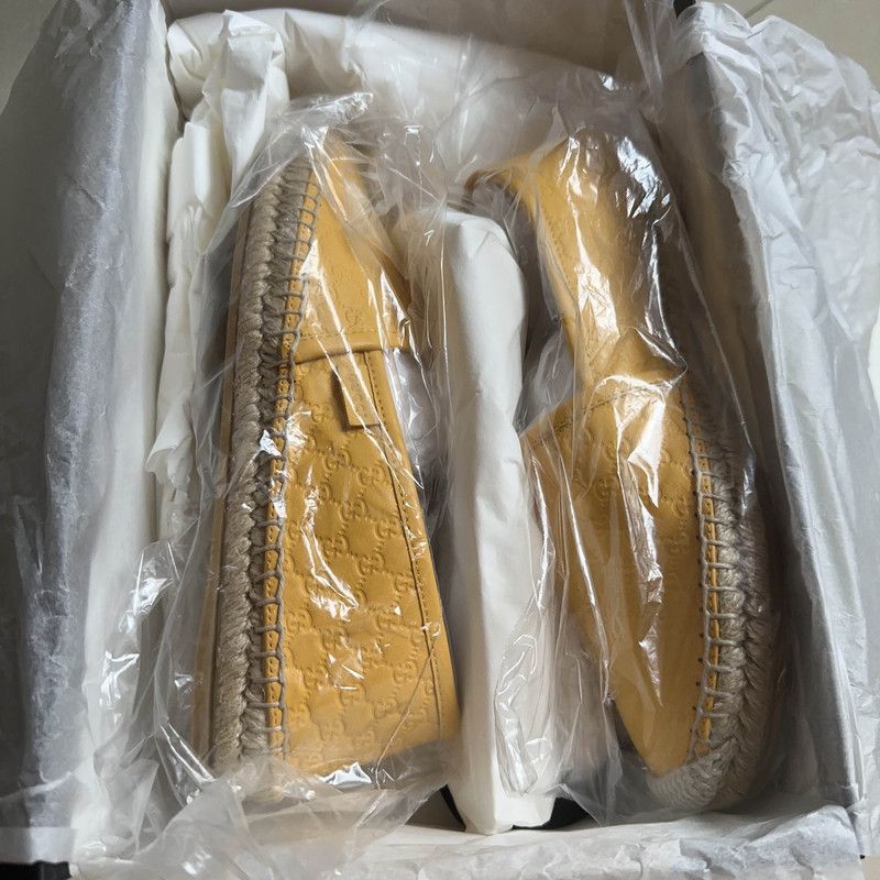 Gucci Gucci Microguccissima Leather Espadrilles in Yellow 0079 Size US 6 / EU 39 - 9 Thumbnail