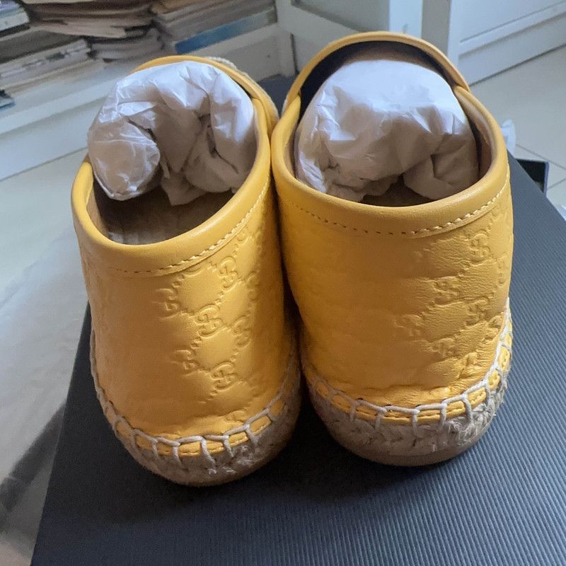 Gucci Gucci Microguccissima Leather Espadrilles in Yellow 0079 Size US 6 / EU 39 - 3 Thumbnail