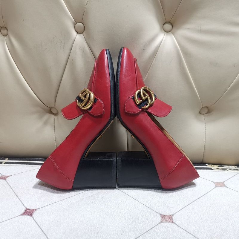 Gucci Gucci Red Suede Double G Chunky Heels 0079 Size US 7.5 / EU 40-41 - 8 Thumbnail