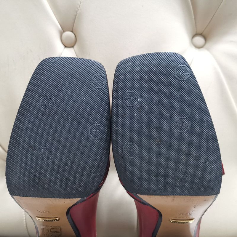 Gucci Gucci Red Suede Double G Chunky Heels 0079 Size US 7.5 / EU 40-41 - 7 Thumbnail