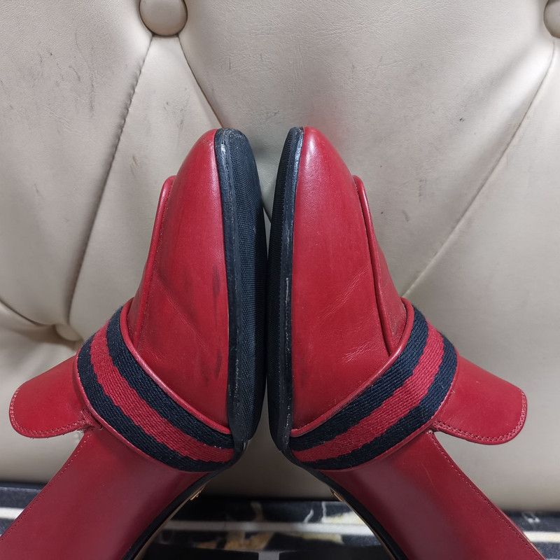 Gucci Gucci Red Suede Double G Chunky Heels 0079 Size US 7.5 / EU 40-41 - 11 Thumbnail