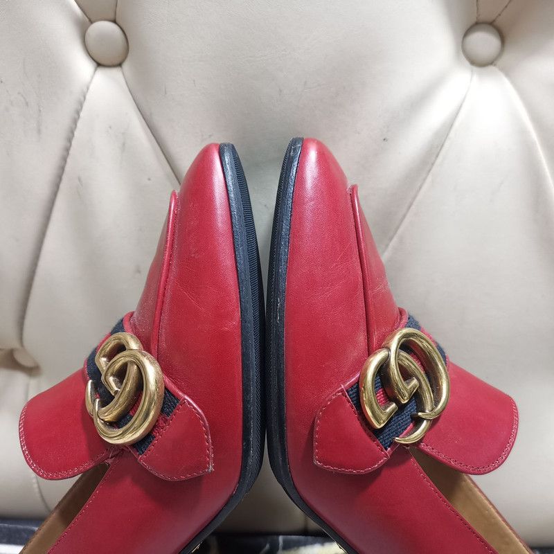 Gucci Gucci Red Suede Double G Chunky Heels 0079 Size US 7.5 / EU 40-41 - 10 Thumbnail