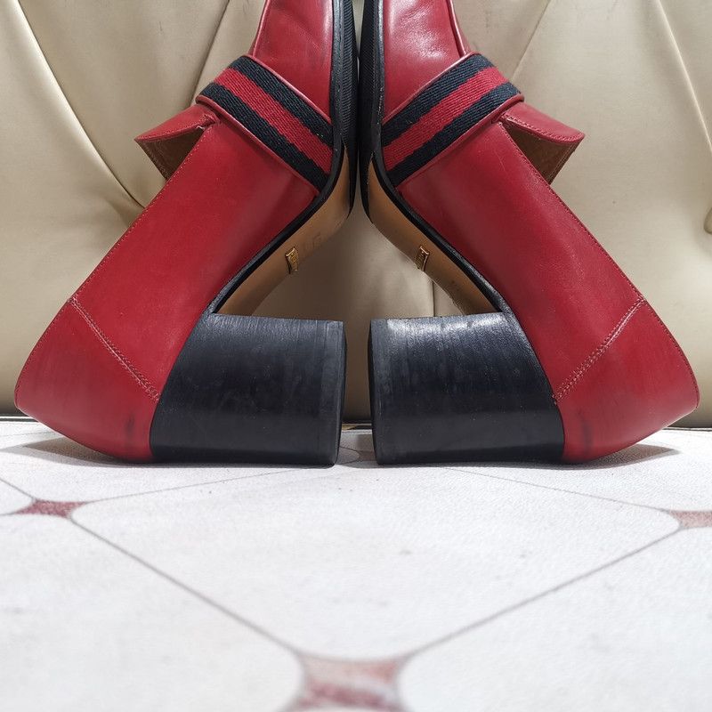 Gucci Gucci Red Suede Double G Chunky Heels 0079 Size US 7.5 / EU 40-41 - 13 Thumbnail