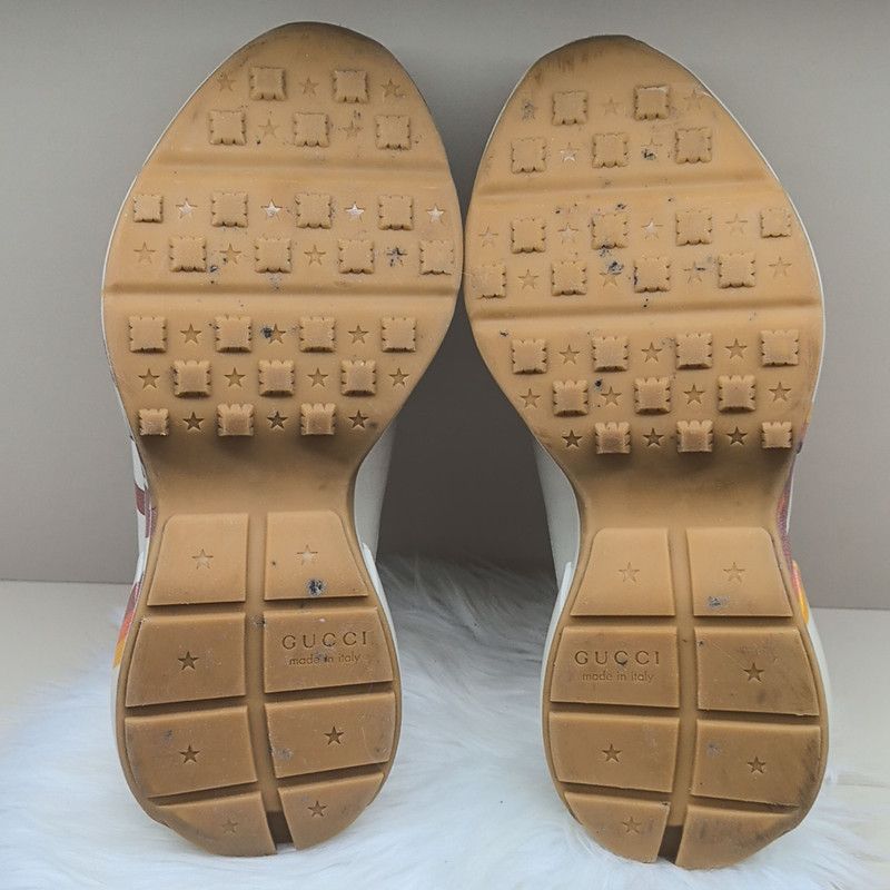 Gucci Gucci Rhyton Low-top Sneakers in White and Orange 0079 Size US 8.5 / EU 41-42 - 4 Thumbnail