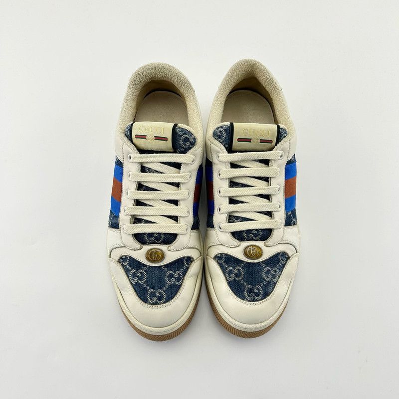 Gucci Gucci Screener Denim Casual Sneakers for Men 0079 Size US 8.5 / EU 41-42 - 2 Thumbnail