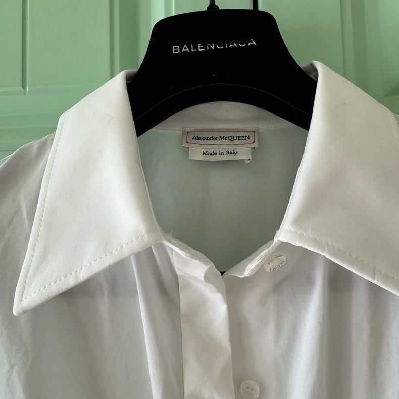 Alexander McQueen Alexander McQueen White Long-Sleeve Dress - dmc Size US L / EU 52-54 / 3 - 7 Thumbnail