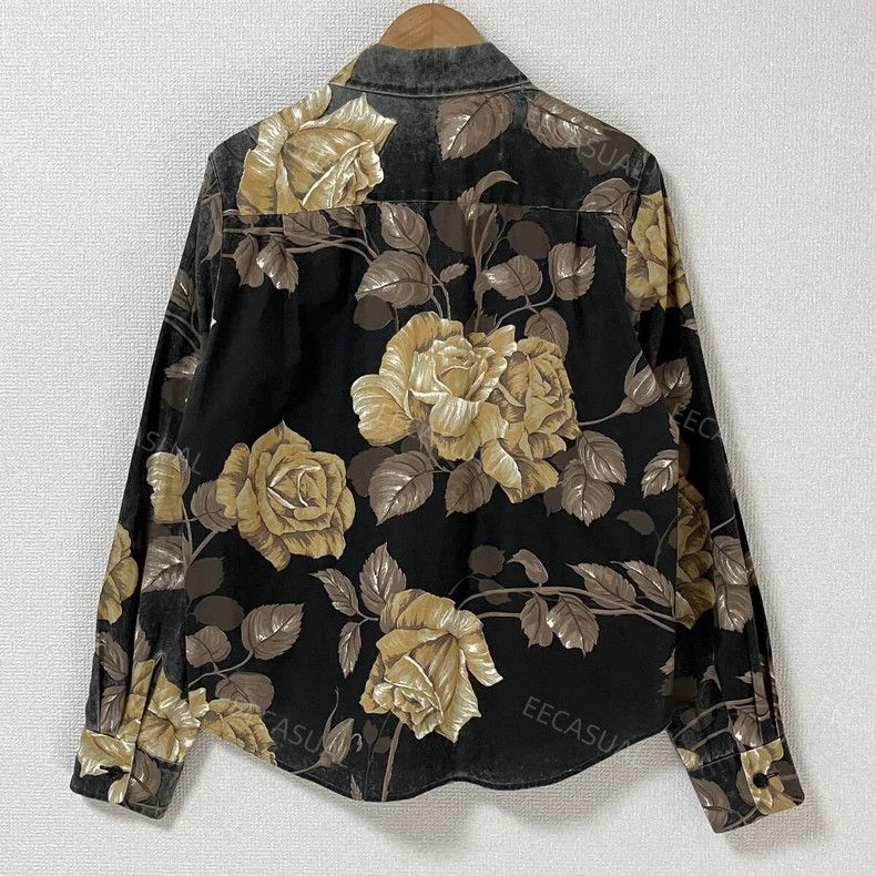 Junya Watanabe CDG Junya Black Tea Rose Long Sleeve Shirt - dmc Size US M / EU 48-50 / 2 - 2 Thumbnail
