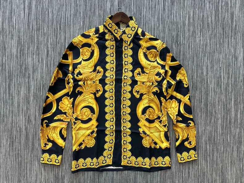 Versace VERSACE Men's Silk Printed Shirt - dmc Size US M / EU 48-50 / 2 - 2 Thumbnail