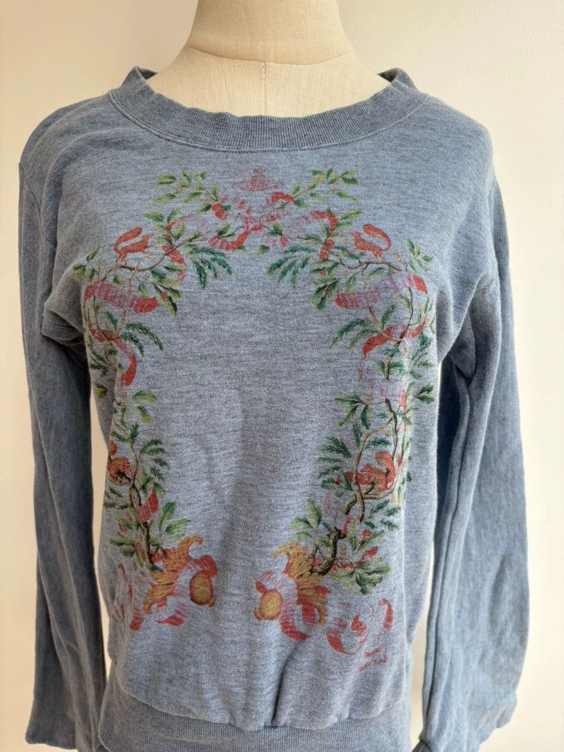Vivienne Westwood Vivienne Westwood Blue Floral Saturn Sweatshirt - dmc Size US M / EU 48-50 / 2 - 2 Thumbnail