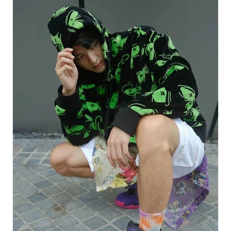 Louis Vuitton Louis Vuitton Black Green Hoodie Sweatshirt - dmc Size US L / EU 52-54 / 3 - 7 Thumbnail