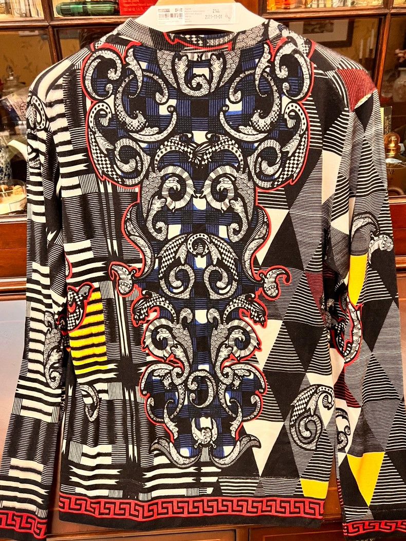 Versace Runway Baroque Silk Knit Sweater - dmc