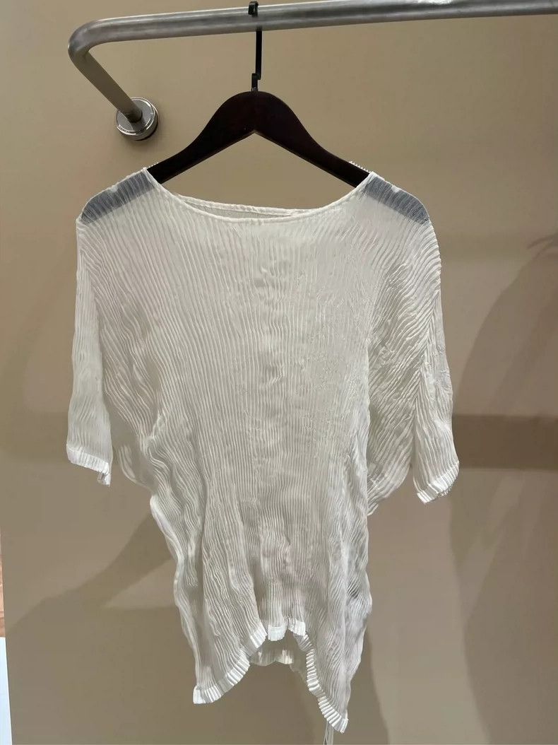 Issey Miyake Issey Miyake Pleated White Top - dmc Size US M / EU 48-50 / 2 - 2 Thumbnail